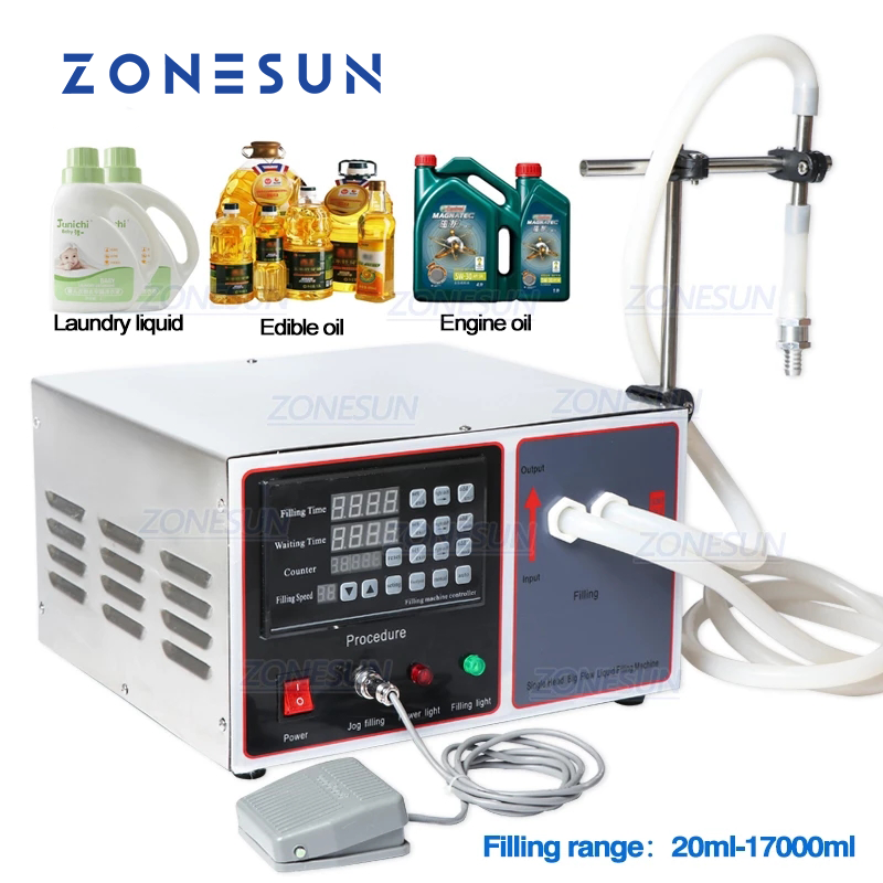 ZONESUN ZS‑GFK17B Semi‑Automatic Diaphragm Pump Liquid Filling Machine