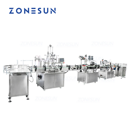 ZONESUN ZS-FAL180R5 Auto Piston Filling Capping Labeling Machine Line