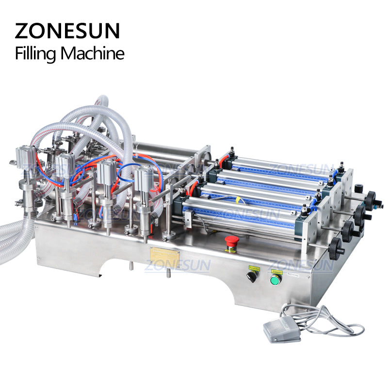 ZONESUN ZS‑YT4 4‑Head Pneumatic Liquid Filling Machine–Precise&Compact