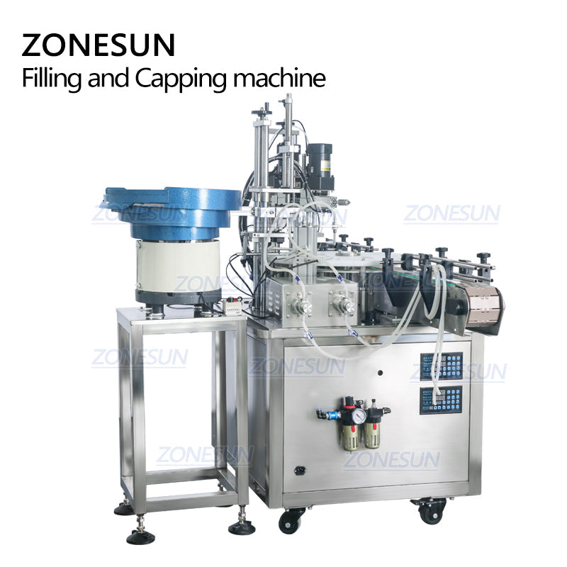 ZONESUN ZS-AFC1 Auto Rotary Liquid Filling&Capping Machine with Feeder