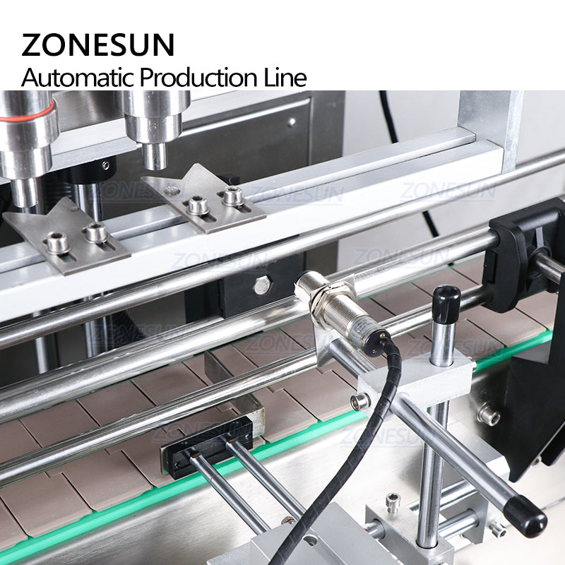ZONESUN 4-Head Servo Filling Capping Labeling Machine for Square Bottles