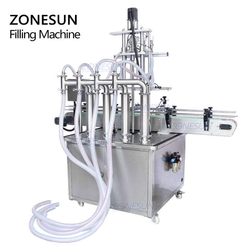 ZONESUN ZS-YT4T-4D 2/4/6 Diving Nozzles Liquid Filling Machine