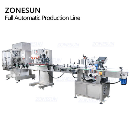 ZONESUN 4-Head Servo Filling Capping Labeling Machine for Bottles