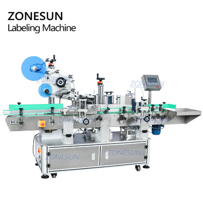 ZONESUN ZS-TB822D Dual-Side Labeling Machine for Flat Cap&Round Bottle