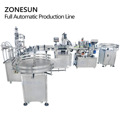 ZS-FAL180R4 Piston Filling Capping Labeling Line with U Conveyor