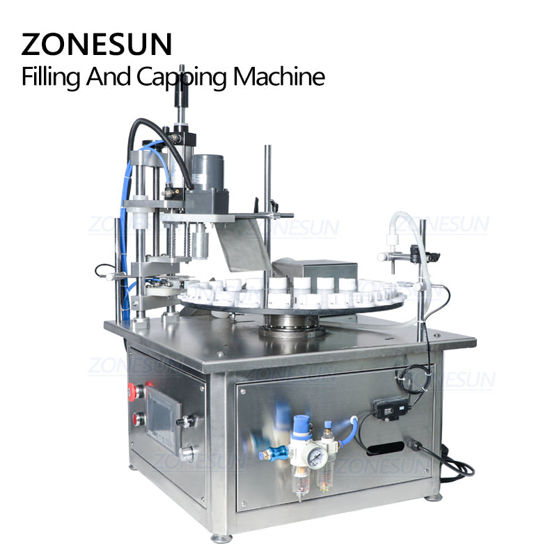 ZONESUN ZS-AFC1M Magnetic Pump Vial Liquid Filling Capping Machine