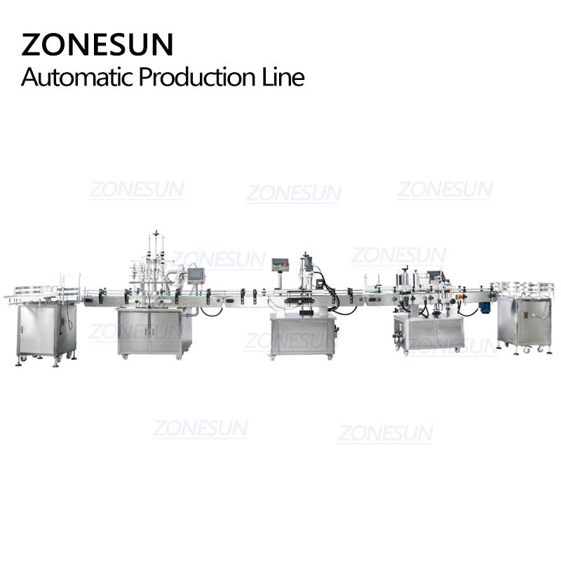 ZONESUN ZS-FAL180R5 Auto Piston Filling Capping Labeling Machine Line