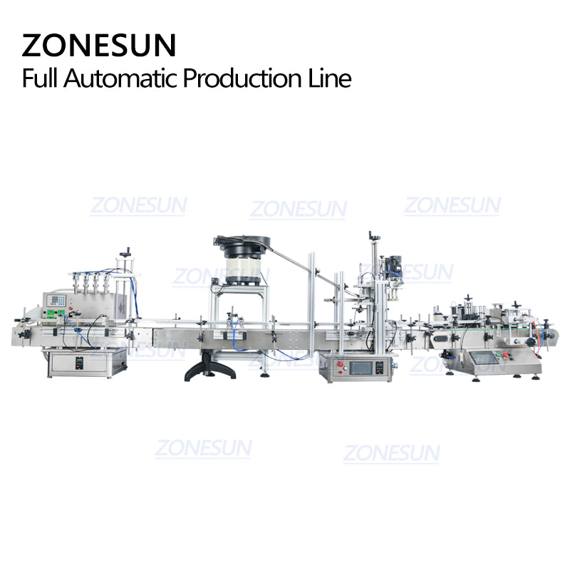 ZONESUN ZS-FAL180C10 4-Nozzle Liquid Filling Capping Labeling Machine