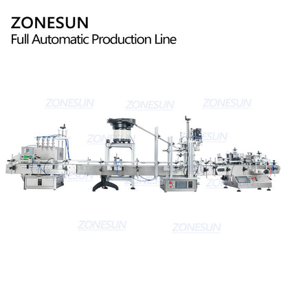 ZONESUN ZS-FAL180C10 4-Nozzle Liquid Filling Capping Labeling Machine