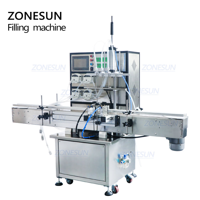 ZONESUN 3‑4000 ml Automatic Peristaltic Pump Liquid Filling Machine