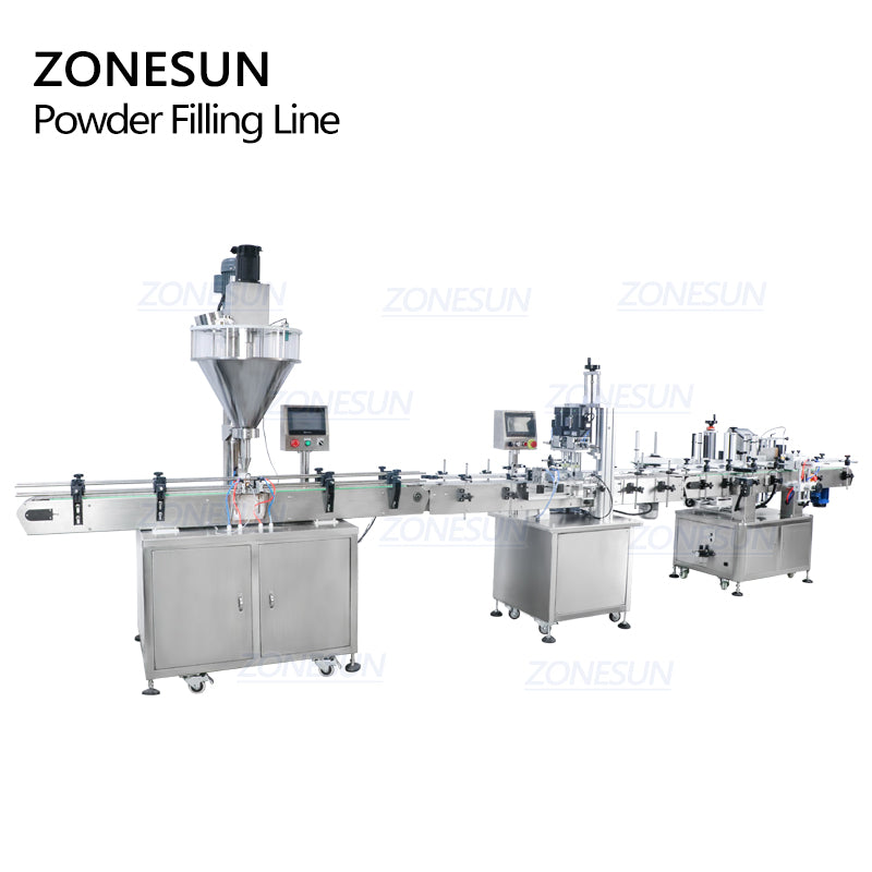 ZONESUN ZS-FAL180P9 Powder Filling Capping Labeling Line for Bottles
