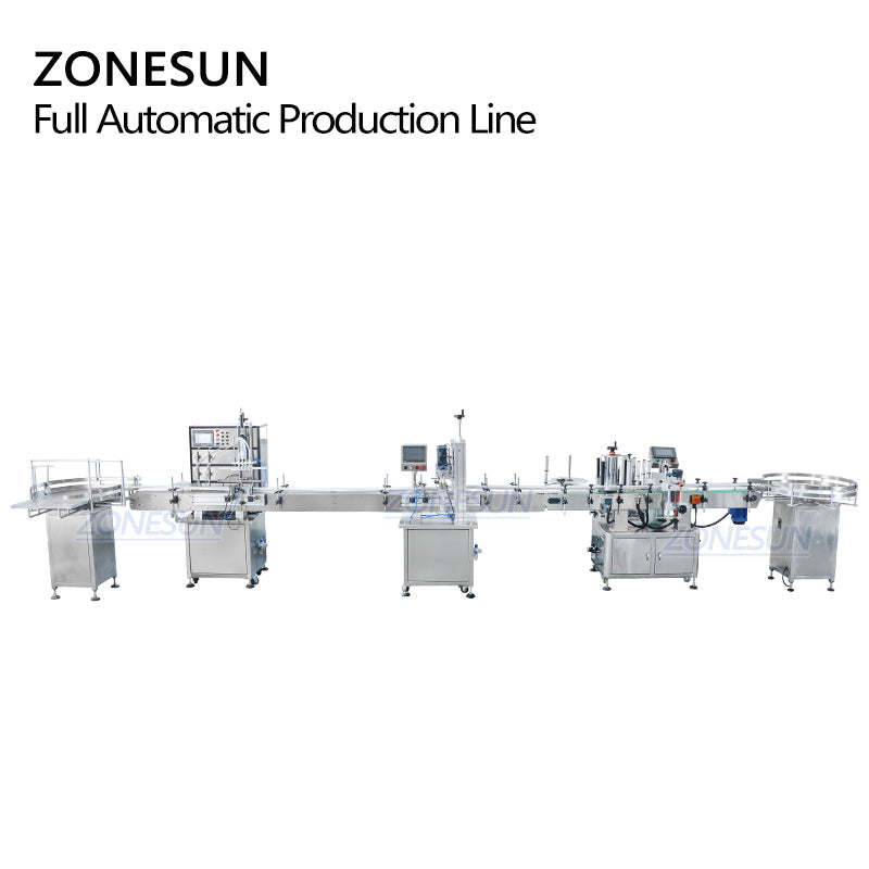 ZONESUN ZS-FAL180R6 4-Head Liquid Filling Capping Labeling Line with Printer