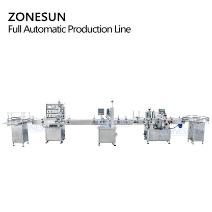 ZONESUN ZS-FAL180R6 4-Head Liquid Filling Capping Labeling Line with Printer
