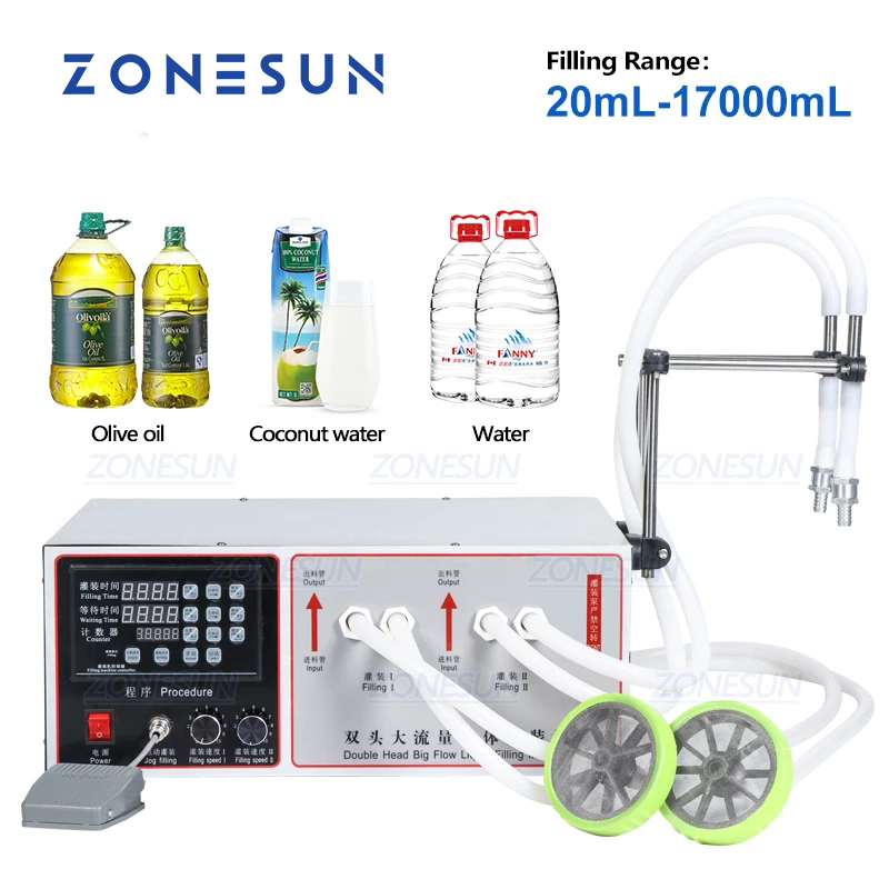ZONESUN ZS‑GFK17B High Flow Diaphragm Pump Liquid Filling Machine