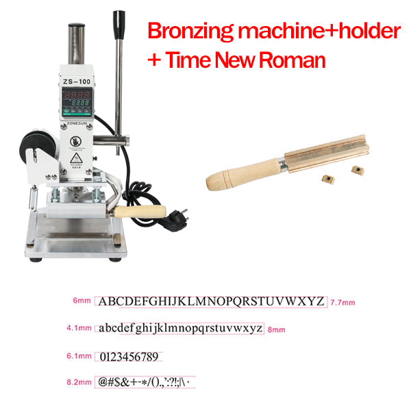 ZONESUN ZS‑100A 5×10 cm Hot Foil Stamping Machine with Dual Clips