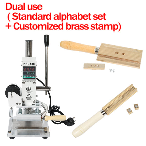 ZONESUN ZS‑100A 5×10 cm Hot Foil Stamping Machine with Dual Clips