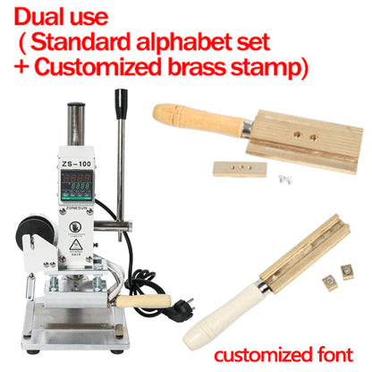 ZONESUN ZS‑100A 5×10 cm Hot Foil Stamping Machine with Dual Clips