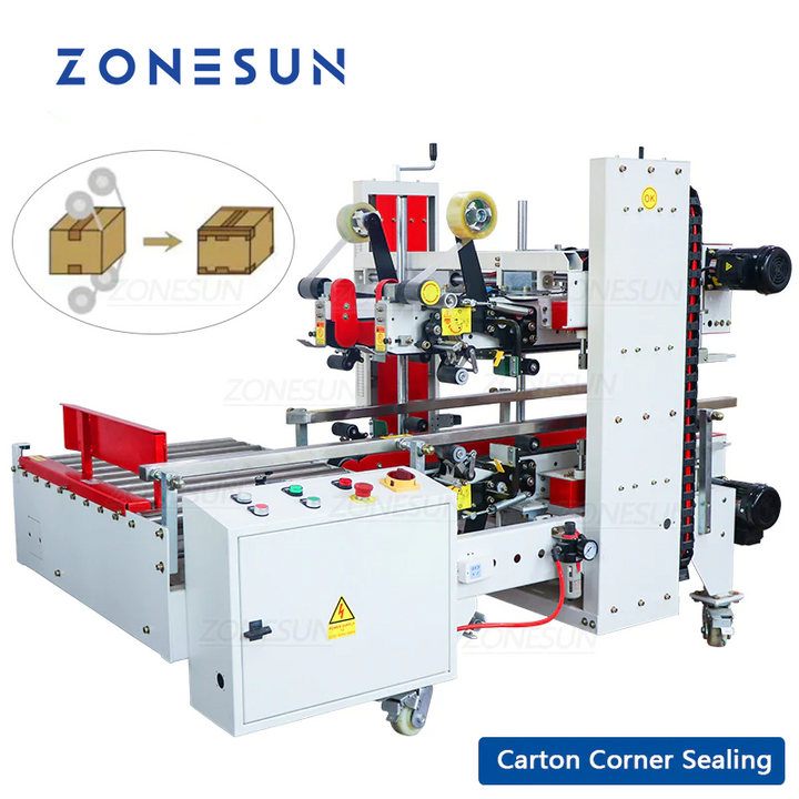 ZONESUN ZS-FK8001 Máquina automática de sellado de bordes de cajas de cartón de cuatro lados