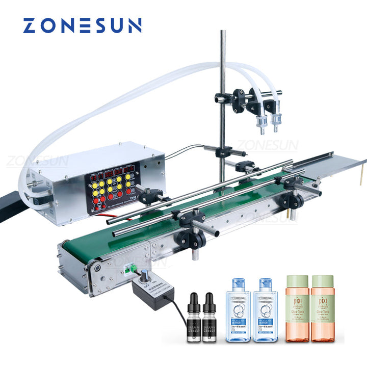 ZONESUN ZS-DPYT200 5-500ml 2 boquillas bomba de diafragma máquina de llenado de líquidos 