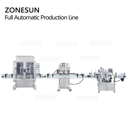 ZONESUN 4-Head Servo Filling Capping Labeling Machine for Bottles