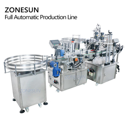 ZS-FAL180R4 Piston Filling Capping Labeling Line with U Conveyor