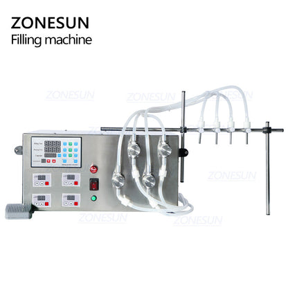 ZONESUN ZS-YTMP4S Semi-Auto 4Head Magnetic Pump Liquid Filling Machine