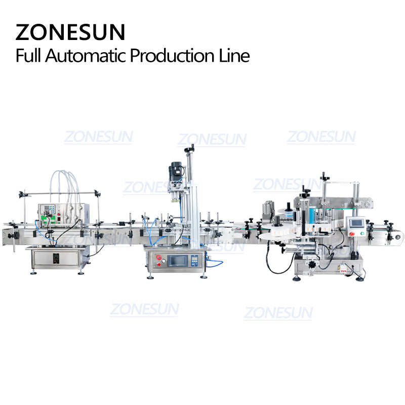 ZONESUN ZS-FAL180C9 Auto Square Bottle Filling Capping Labeling Line