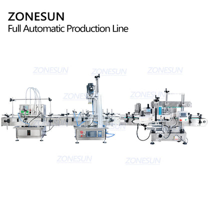 ZONESUN ZS-FAL180C9 Auto Square Bottle Filling Capping Labeling Line