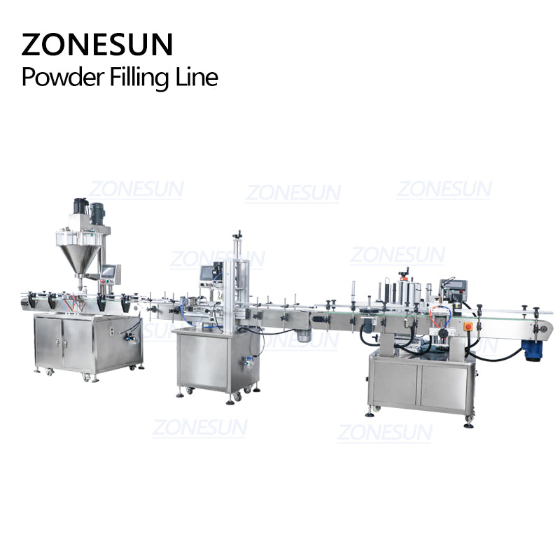 ZONESUN ZS-FAL180P9 Powder Filling Capping Labeling Line for Bottles
