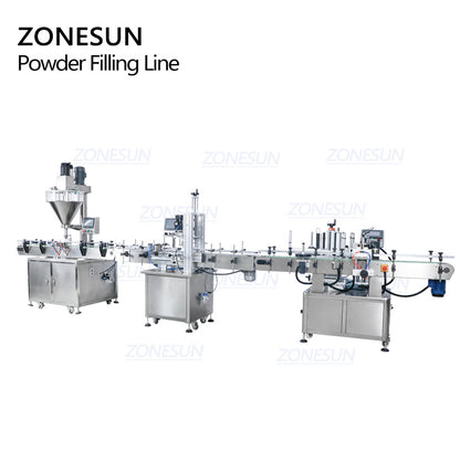 ZONESUN ZS-FAL180P9 Powder Filling Capping Labeling Line for Bottles
