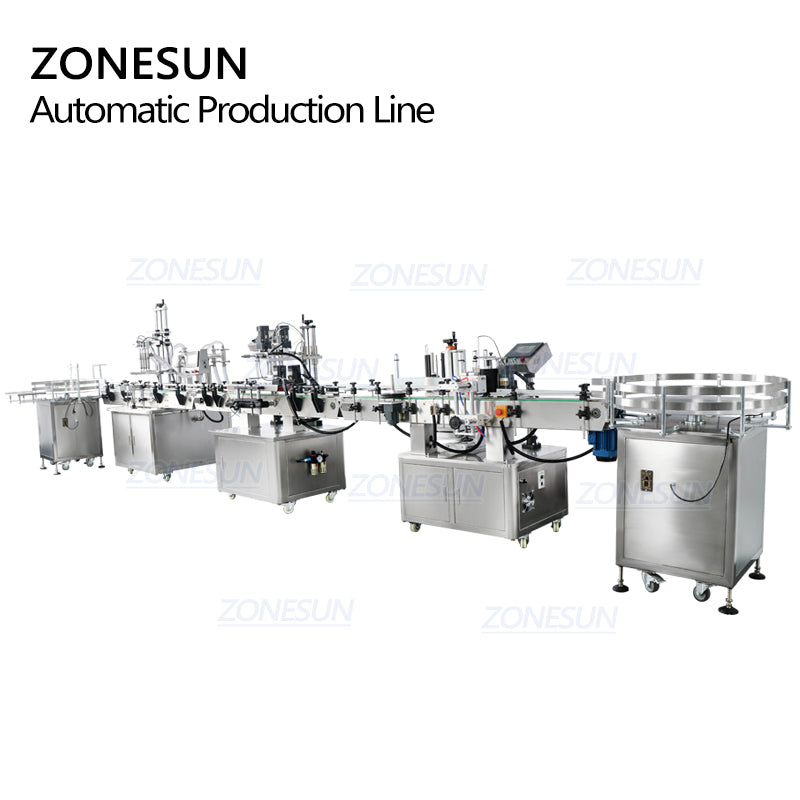ZONESUN ZS-FAL180R5 Auto Piston Filling Capping Labeling Machine Line