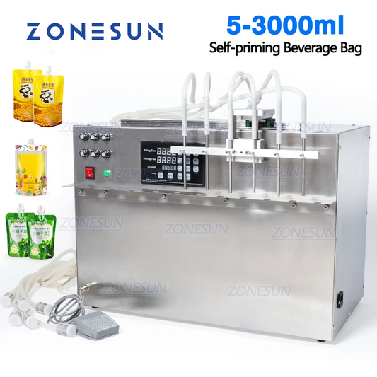 ZONESUN ZS‑DPSP6 6‑Nozzle Spout Pouch Liquid Filling Machine