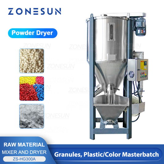 ZONESUN ZS‑HG300A Granule Mixing & Drying Machine for Plastic Pellets