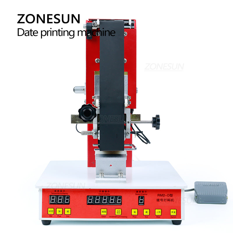 ZONESUN ZY‑RM2‑D Semi‑auto Rolling Ribbon Dialing Date Printer