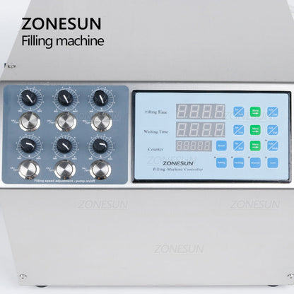 ZONESUN ZS-DPYT6P Semi-Automatic 6-Nozzle Diaphragm Pump Liquid Filler
