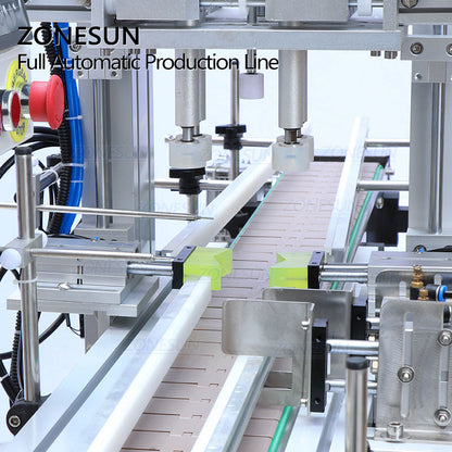 ZONESUN 4‑Nozzles Liquid Filling, Capping & Round Bottle Labeler Line