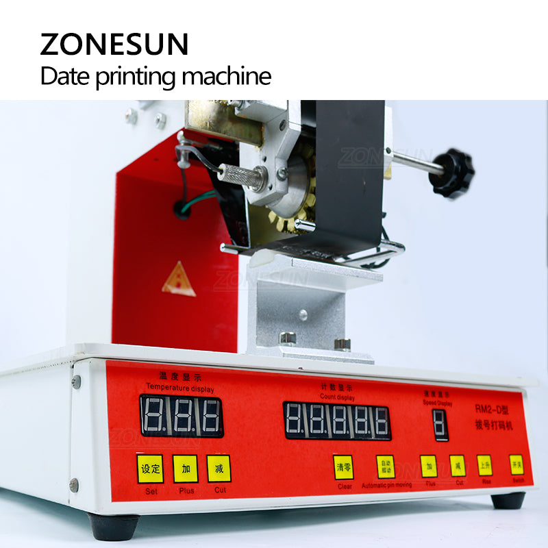 ZONESUN ZY‑RM2‑D Semi‑auto Rolling Ribbon Dialing Date Printer