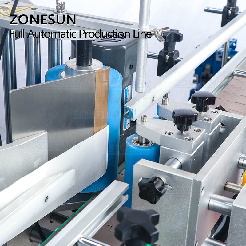 ZONESUN 4‑Nozzles Liquid Filling, Capping & Round Bottle Labeler Line
