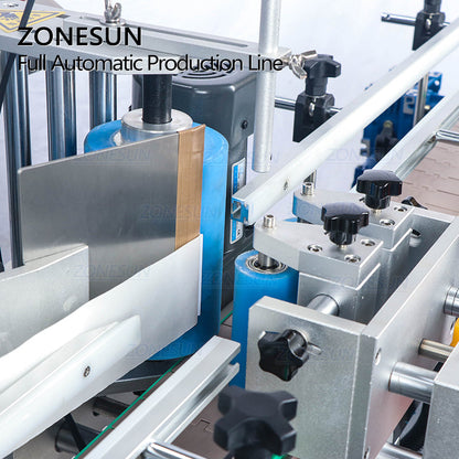 ZONESUN 4‑Nozzles Liquid Filling, Capping & Round Bottle Labeler Line
