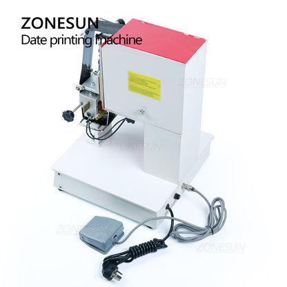 ZONESUN ZY‑RM2‑D Semi‑auto Rolling Ribbon Dialing Date Printer