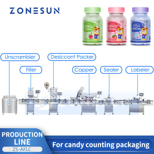ZONESUN ZS-AFLC Automatic Gummy Candy Packaging Production Line