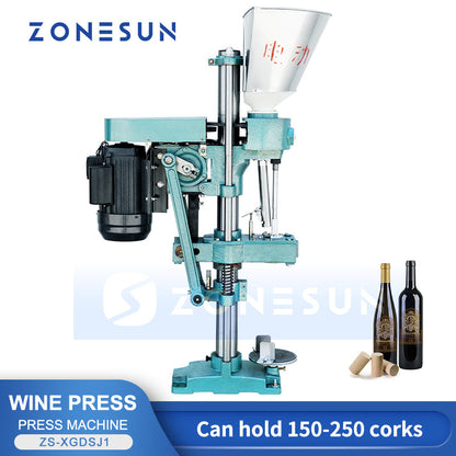 ZONESUN ZS-XGDSJ1 Semi-Auto Wine Bottle Corking Machine with Feeder