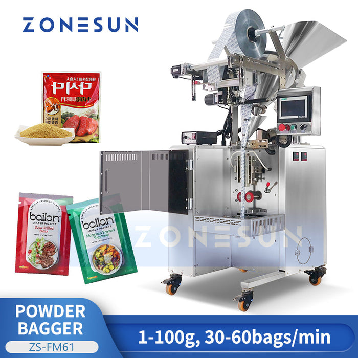 Máquina llenadora y selladora automática de bolsas de polvo ZONESUN ZS-FM61