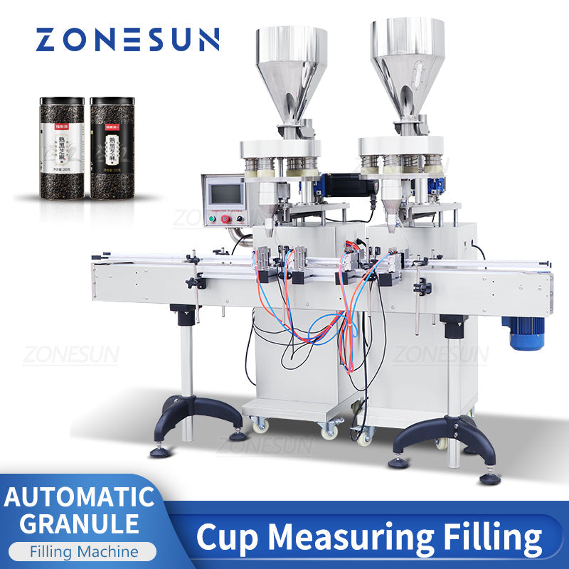ZONESUN ZS-KL01 2-Nozzle Granule Powder Filler with Dual Hoppers