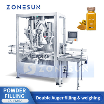 ZONESUN ZS-FM6A Dual Auger Powder Filling Machine with Check Weigher