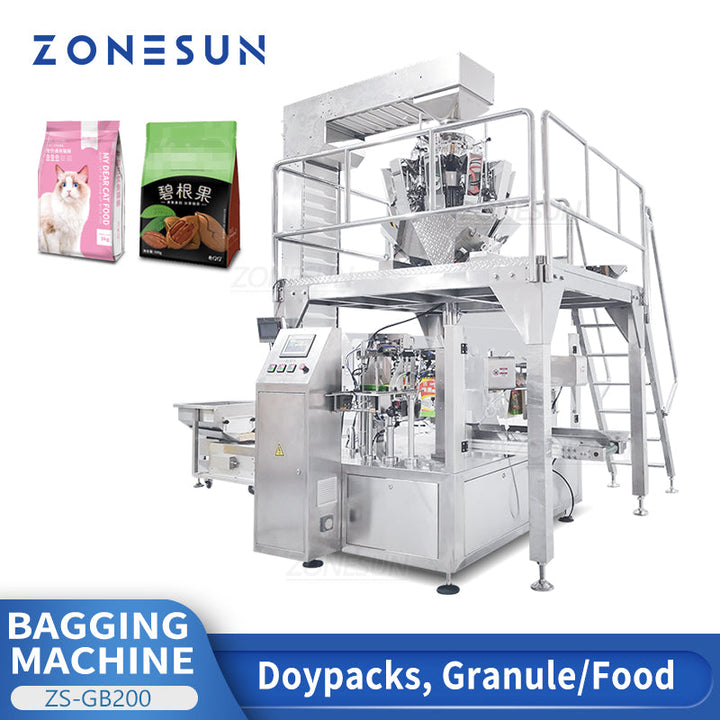 Máquina de sellado, llenado y pesaje de gránulos ZONESUN ZS-GB200 