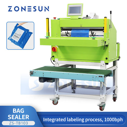 ZONESUN ZS-TB103 Automatic Courier Bag Sealing and Labeling Machine