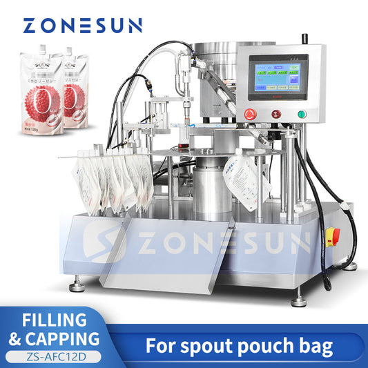 ZONESUN ZS-AFC12D Automatic Spout Pouch Liquid Filling Capping Machine
