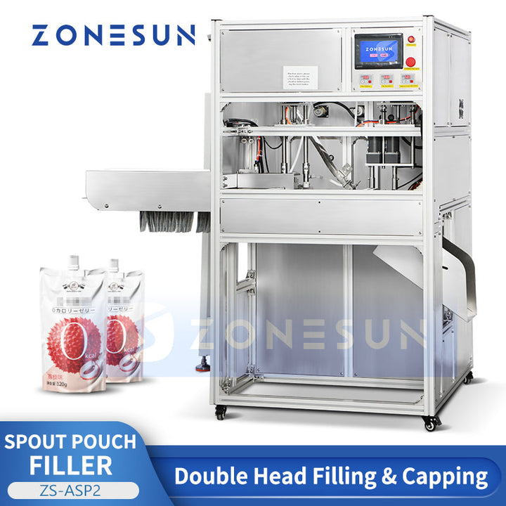 Macchina automatica ZONESUN ZS-ASP2 per il riempimento e la tappatura di sacchetti con beccuccio