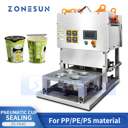 ZONESUN ZS-FK4C Semi Automatic Cup Tray Box Sealing Machine